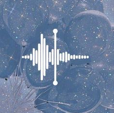 an image of sound waves in the sky with stars and circles around it, as well as music notes