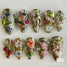 3d Chrome, Nail Board, Nails 3d, Colorful Nails, Animal Nails, Butterfly Nail, Birthday Nails, Clothing Inspiration