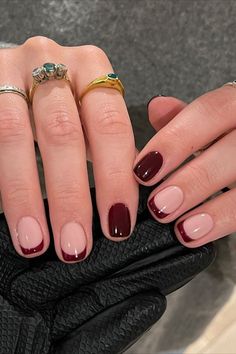 25+ Dark & Rich Burgundy Nails to Try Trendy Classy Nails, Burgundy Fall Nails, Red Nail Varnish, Kutek Disney, Dark Red Nails, Maroon Nails, Red Acrylic Nails, Nagel Tips