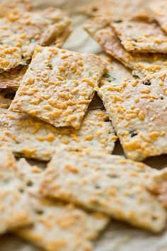 some crackers are sitting on a table