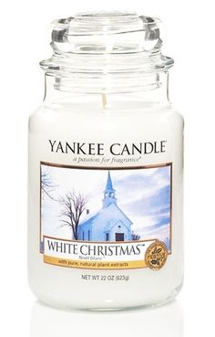 yankee candle white christmas with church in the background