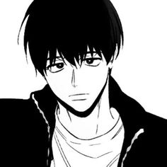 an anime character with black hair wearing a jacket and white t - shirt, looking at the camera