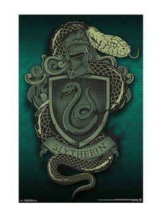 an image of the sly crest with a snake on it's back and words that say