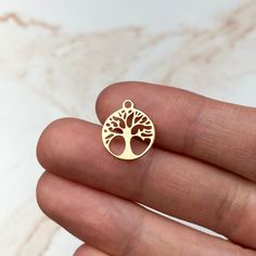 2 pieces 18K gold plated brass 14 x 12 x 1mm 1.2mm hole Mountain Texture, Tree Charms, Snowy Mountain, Day 7, Butterfly Charm, In The Mountains, 12 Days, Tree Of Life, Feathers