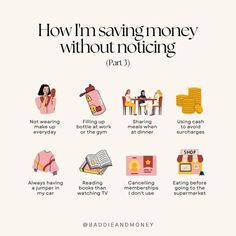 an info poster with the words how i'm saving money without noticeing