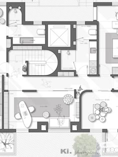 the floor plan for an apartment with two separate rooms