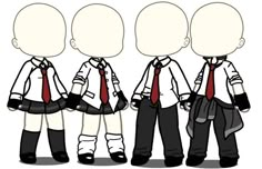 three little boys in school uniforms with ties and socks, all facing different directions to the same direction