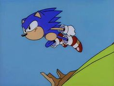 sonic the hedgehog is flying through the air