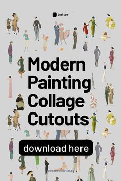 modern painting collage cutouts is featured in the cover of this book, which features people