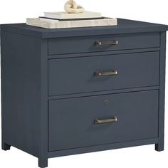 a night stand with two drawers and a tray on it's top, against a white background