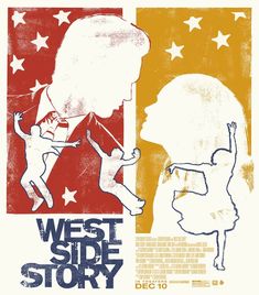 a movie poster for west side story with an image of two children holding hands and the words west side story