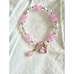 Iridescent And Pink Color Beaded Jewel Charm Bracelet Resin Bracelet, Beaded Jewels, Brand Jewelry, Jewelry Making Tutorials, Cute Bracelets, Pink Beads, Pink Bracelet, Just Girly Things, No Brand