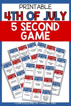 printable 4th of july 5 second game