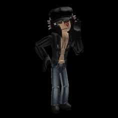 an animated man in a black hat and glasses with his hands on his hips while standing