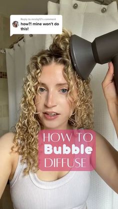 Barbara | Curly and Wavy Education on Instagram: "🫧Bubble Diffusing🫧 is one of the best and easiest ways to achieve mega root volume!⁣ ⁣ Save this video next time you are wanting to add some extra height to those curls😉⁣ ⁣ Click the link in my bio and checkout my FREE Ultimate Diffusing Guide for all of the diffusing hacks!⁣ .⁣ .⁣ .⁣ .⁣ .⁣ .⁣ .⁣ .⁣ .⁣ .⁣ .⁣ .⁣ .⁣ .⁣ .⁣ .⁣ .⁣ .⁣ .⁣ .⁣ .⁣ .⁣ .⁣ #diffuser #diffusing #volume #rootvolume #curlyhairstyles #curltips #curlhacks #curlvitality" Wavy Hair Diy, Curly Styling, Root Volume, Natural Curly Hair Cuts, Curly Hair Tutorial, Waves Curls