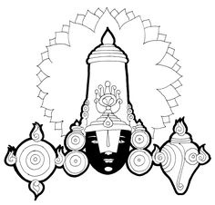 a black and white drawing of a person's head surrounded by three bells, with sunbursts in the background