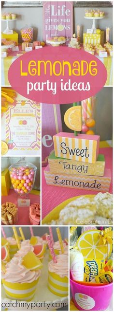 lemonade party ideas with pink and yellow accents