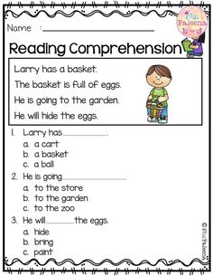 reading worksheet with the words reading comprehension