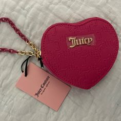 Brand New Pink Heart Shaped Wristlet Pink Heart, Wristlets, Juicy Couture, Clutches, Heart Shapes, Bag Lady, Womens Sizes, Couture, Brand New