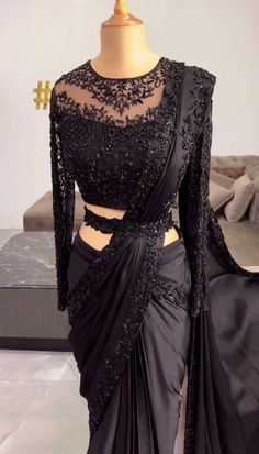 Instagram$Facebook Follow Us :- @jayamarfab Heavy Party Wear Black Silk Saree In Th-red with Sequence Work Indian Wedding Wear Saree Sabyasachi Saree. Saree, Indian Wedding saree, party Wear Saree, Wedding wear, Festival Saree, Ready To Wear saree, Indian outfit, Indian wedding Dress, Indian Bridal saree, Desiger saree, saree for girls, Wedding wear, saree, saree with blouse, ready to wear saree, bollywood saree, beautiful saree, women saree, soft net saree 𝗙𝗮𝗯𝗿𝗶𝗰 𝗗𝗲𝘁𝗮𝗶𝗹𝘀 :- Saree- Embellished Long Sleeve Pre-draped Saree For Party, Fitted Pre-draped Saree With Zari Work For Wedding, Formal Fitted Pre-draped Saree With Cutdana, Formal Saree With Resham Embroidery, Black Pre-draped Saree With Zari Work For Wedding, Black Embellished Fitted Saree, Black Semi-stitched Pre-draped Saree For Wedding, Elegant Semi-stitched Traditional Evening Wear, Semi-stitched Elegant Traditional Evening Wear