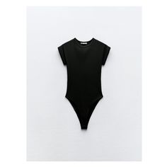 Round neck bodysuit with short sleeves. Rib trim. Bottom snap button closure. Black Fitted Short Sleeve Bodysuit, Summer Short Sleeve Bodysuit For Workwear, Casual Short Sleeve Bodysuit For Work, Chic Black Short Sleeve Bodysuit, Black Bodysuit For Workwear In Summer, Black Summer Bodysuit For Workwear, Black Bodysuit For Summer Workwear, Black Summer Bodysuit For Work, Black Stretch Short Sleeve Bodysuit For Spring