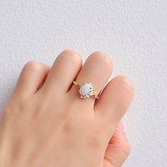 We absolutely adore our Ari opal ring, and we’re pretty confident that you will too. Made from the very finest ring materials and finished with a natural opal for an unmistakable beauty, this ring is one we’re sure everyone will adore. The 2.0-carat center gem is certainly worth talking about, after all! ✦ DETAILS ✦ ✧ Handcrafted ✧ 2.0 Carat center stone ✧ Natural gemstone ✧ Sizes 3.75-11.25 US ✧ Gold on sterling silver ✧ This ring will arrive ready to gift in a Kherish velvet box. ✧ Due to the Fine Ring, Pink Morganite, Morganite Ring, Opal Ring, Natural Opal, Opal Rings, Morganite, Pale Pink, Natural Gemstones