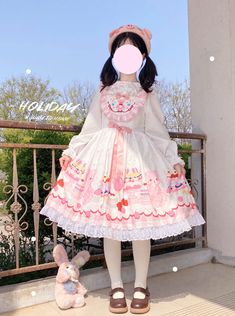 JSK Dress Ready to Ship Sweet Bear Sweet Lolita Dress – nbsama Sweet Halloween Costumes, Baker Outfit Aesthetic, Lolíta Dress, Lalaloopsy Costume, Candy Outfits, Dessert Dress, Jsk Dress, Japanese Lolita Fashion, Lolita Outfit