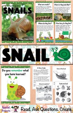 an image of snails and other things to read in the book, which includes information about