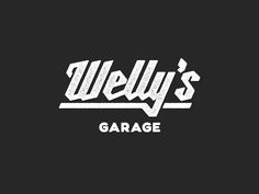 the logo for weldy's garage, which has been designed to look like it