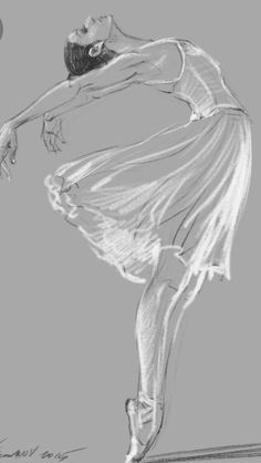 a pencil drawing of a ballerina