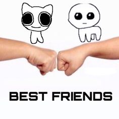 two hands holding each other with the words best friends in front of them and an image of