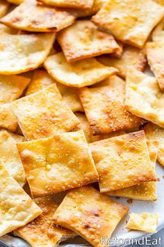 homemade crackers on a plate ready to be served for dinner or desserts with text overlay