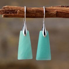 Natural Amazonite Stone Dangle Earrings Boho Gemstone Drop Earrings Handmade Size: About 1.5 Inch Amazonite Earrings, Dangle Earrings Boho, Gemstone Drop Earrings, Stone Dangle Earrings, Amazonite Stone, Heart Drop Earrings, Earrings Crystal, Geometric Jewelry, Amethyst Earrings