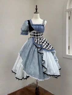 [Deadline for reservations: June 20] Alice in Wonderland Asymmetrical – Belchic Alice Cosplay Wonderland, Alice In Wonderland Dress, Wonderland Dress, Alice In Wonderland Costume, Clothing Design Sketches, Dress Design Sketches, Check Dress, Fashion Inspiration Design, Really Cute Outfits