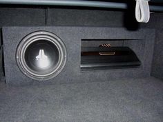 the subwoofer in the back of a car