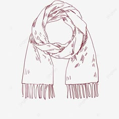 a hand drawn scarf with fringes on the ends, drawing, illustration png and psd