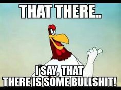 an image of a cartoon chicken saying that there is no one in the world to say