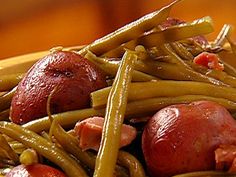 green beans and red potatoes in a bowl