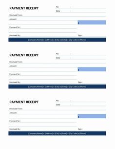 two payment receipt templates with the same amount