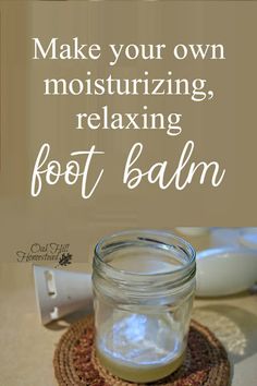 Make your own moisturizing, relaxing foot balm - it's easy! Tired Eyes Remedy, Foot Balm Recipe, Cocoa Butter Recipes, Homestead Crafts, Dry Heels, Homemaking Skills, Diy Coconut Oil, Diy Coconut