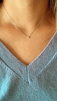 Tiny Solitaire Cubic Zirconia Necklace Stacking Dainty – YanYa Necklace Stacking, Silver Gold Jewelry, Zirconia Necklace, Cubic Zirconia Necklace, Necklace Layering, Cz Necklace, Solitaire Necklaces, Everyday Necklace, Stone Gold