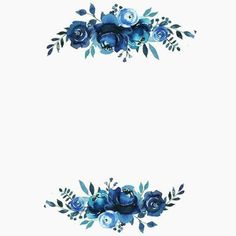 blue flowers and leaves are arranged in the shape of a rectangle