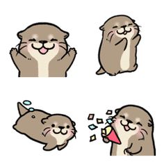 an image of otters doing different things