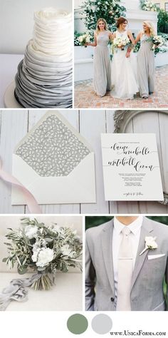 a collage of photos with different wedding colors