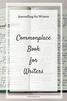 an open book with writing on it and the words, journaling for writer's