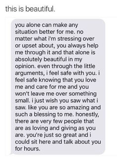 the text message that someone wrote to her on their phone is shown in an image