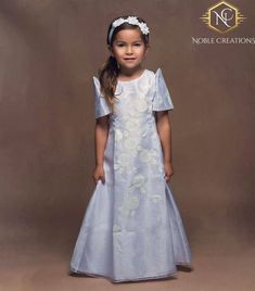 "*Please refer to size chart found at end of picture gallery to avoid unnecessary returns leading to loss of time and money. Size chart are actual size of dress/Barong. Gowns are customizable but needs extra time to make. Thank you for understanding. Kids Filipiniana Dress This Little Princess Filipiniana Gown is hand-painted with flora and fauna design and an iconic butterfly sleeves that greatly showcased our Philippine culture. Perfect for school heritage day, birthday, first communion, weddi Filipiniana Dress Modern For Kids, Princess Style Short Sleeve Dress For First Communion, Maria Clara Dress Philippines, Filipiniana Malong Dress, Sona Filipiniana Dress, Filipino Baro’t Saya, Belle Birthday Cake, Modern Filipiniana Dress, Philippines Fashion