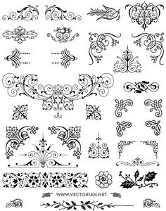 an ornate set of decorative elements