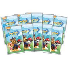 the paw patrol dvd collection is shown in five different colors and sizes, including one for each