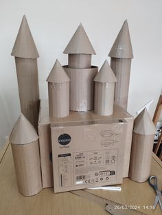 the cardboard castle is ready to be built